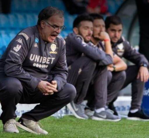 Mercedes Bielsa father Marcelo Bielsa in the field.